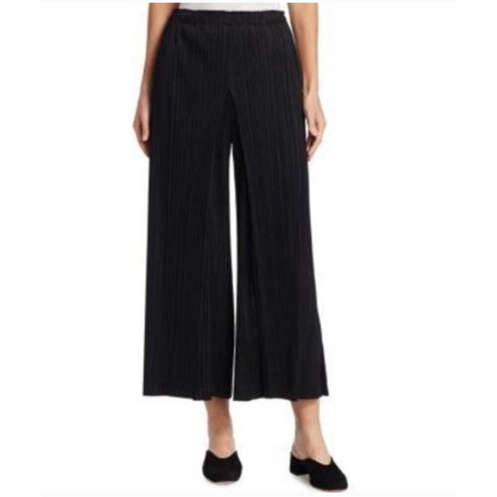 Issey Miyake Pants Fine Knit Pleats Black One Size Japan